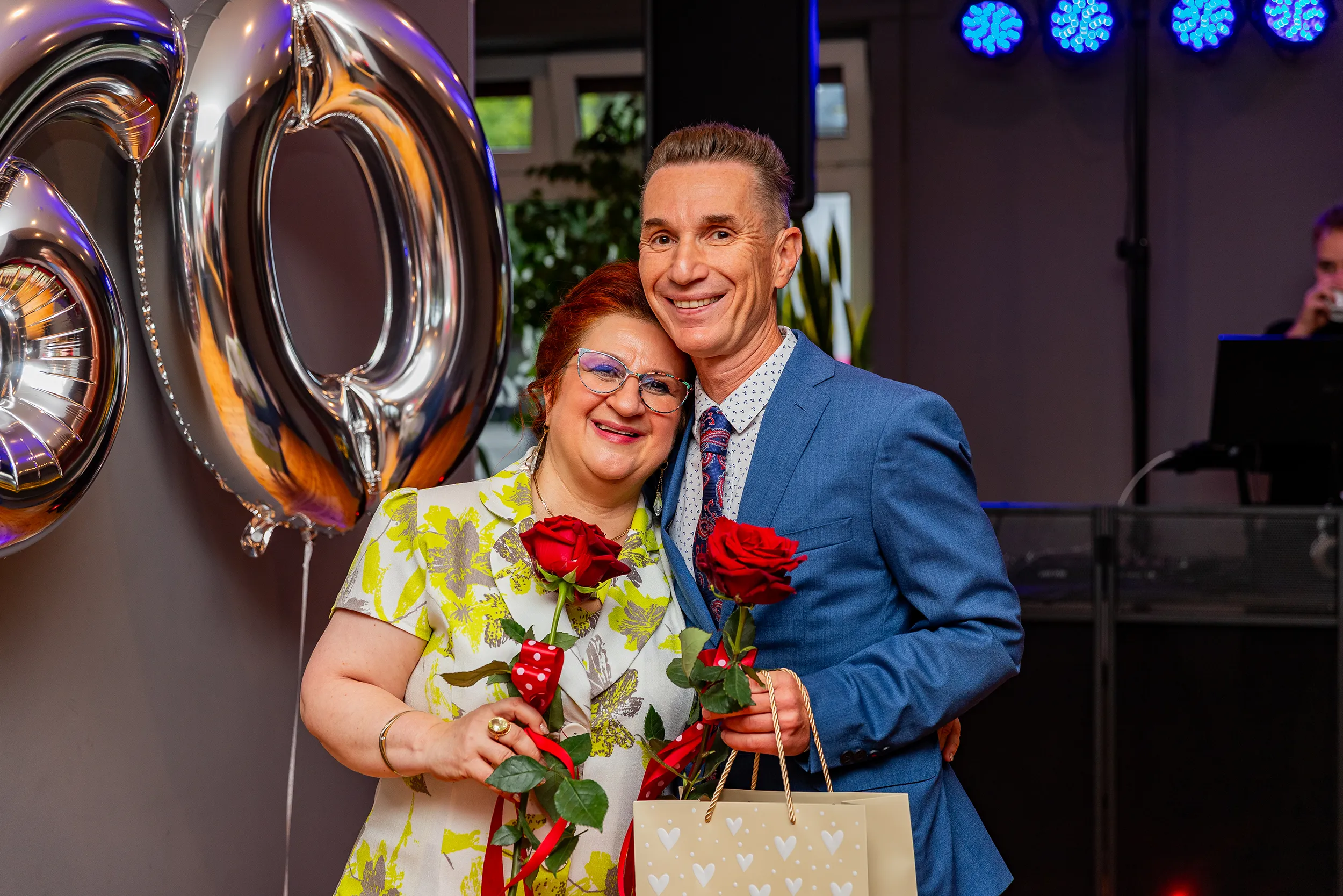 Fotografia jubileuszowa - fotograf na jubileusz Łódź - zdjęcia z jubileuszu 60. urodzin Iwony, Renaty i Grzegorza